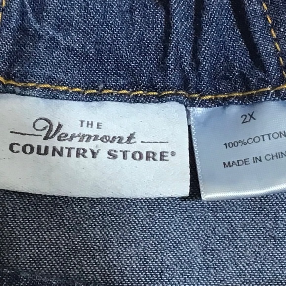 The Vermont Country Store Denim Jumper Midi Dress Womens 2X Prairie CottageCore - Picture 8 of 12
